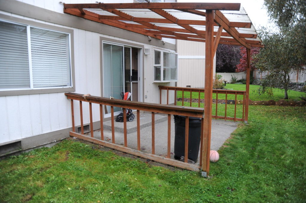 Plastic over patio is very dirty and discolored.  Replace the plastic.