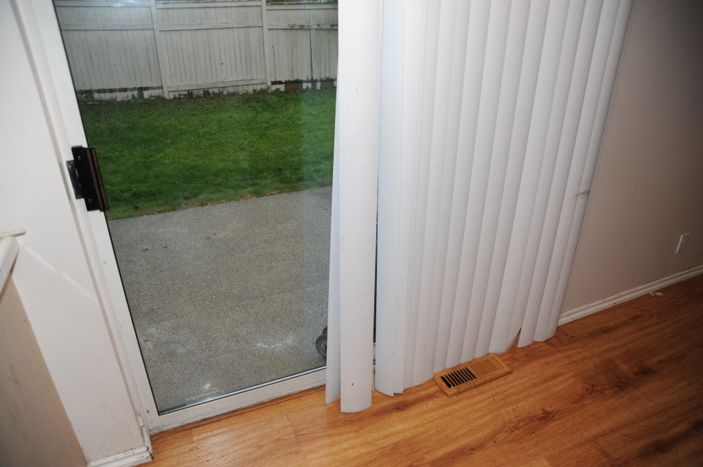 Replace blinds.  Back patio door might be fixable, however operates very poorly.  